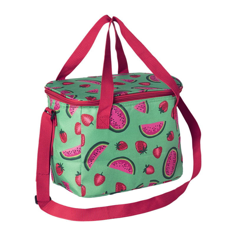 Koeltas watermeloen - groen/roze - 26x21x16 cm