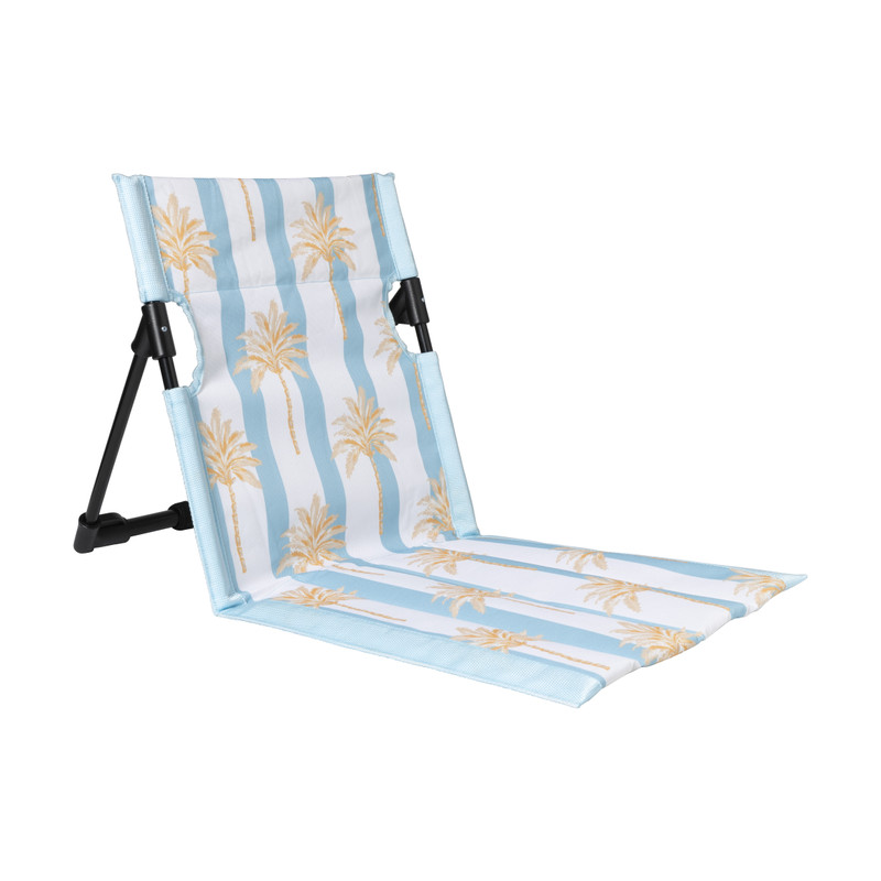 Strand ligbed palmboom - blauw - 41x39x39 cm