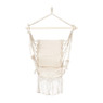 Hangstoel met franjes - beige - 90x95x50 cm