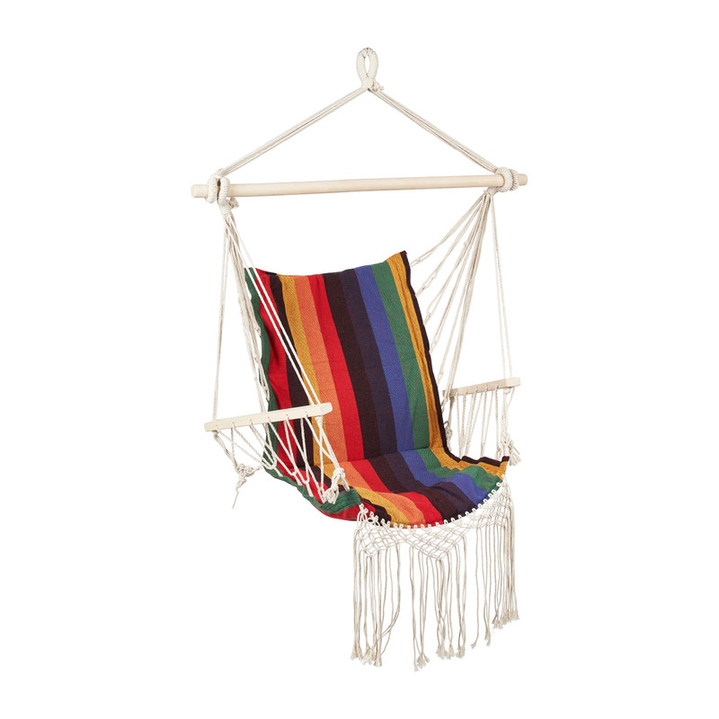Hangstoel met franjes - multikleur - 90x95x50 cm