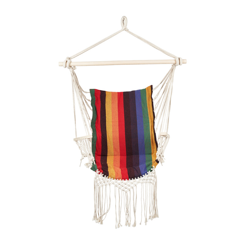 Hangstoel met franjes - multikleur - 90x95x50 cm