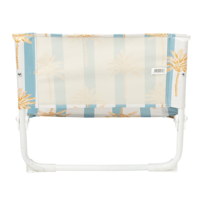 Strandstoeltje palmboom - blauw/wit - 45x45x46 cm