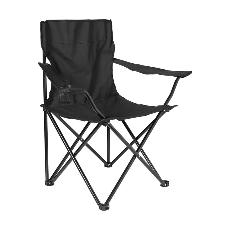 Opvouwbare campingstoel - zwart - 80x75x50 cm