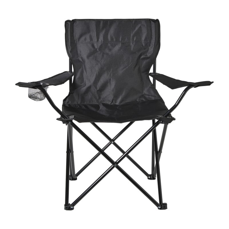 Opvouwbare campingstoel - zwart - 80x75x50 cm