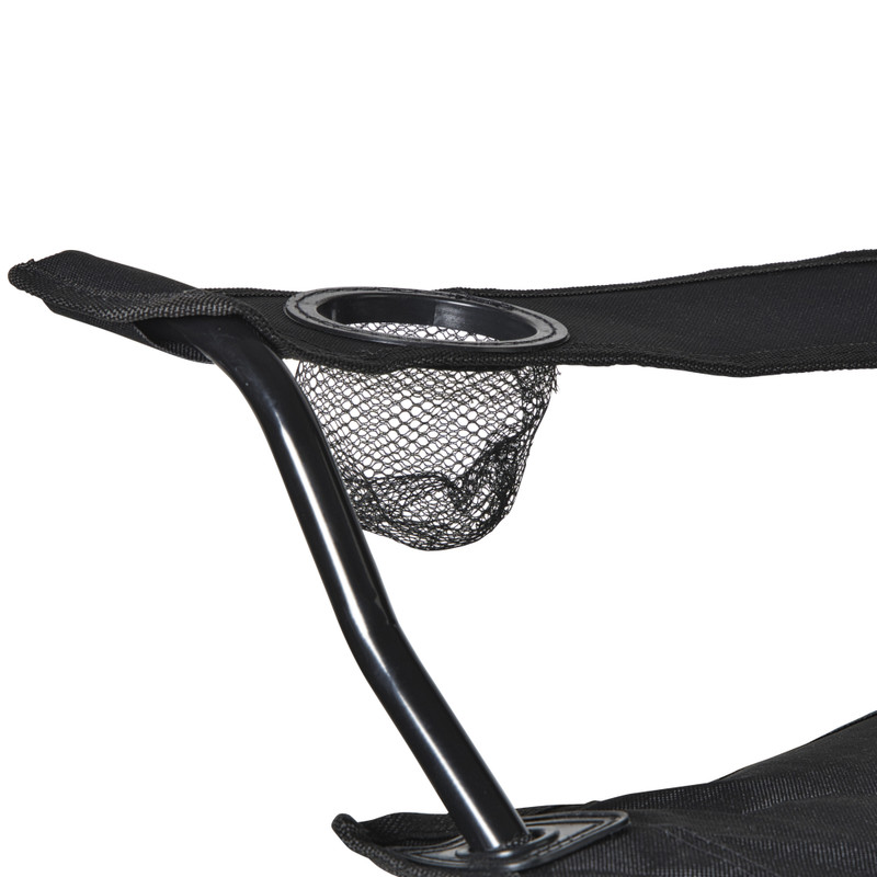 Opvouwbare campingstoel - zwart - 80x75x50 cm