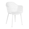 Kunststof tuinstoel met armleuning - wit - 63x53x85 cm