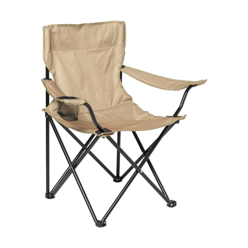 Opvouwbare campingstoel - beige - 80x75x50 cm