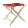 Opvouwbaar strandkrukje streep - roze/rood - 37x32x35 cm