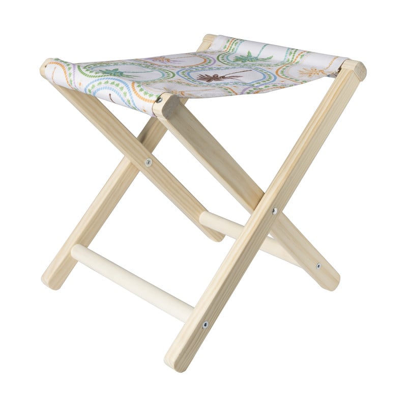Opvouwbaar strandkrukje palm - multikleur - 37x32x35 cm