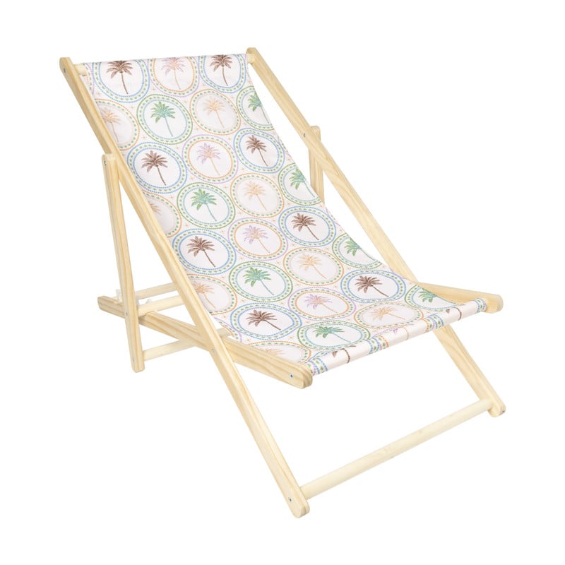 Strandstoel palmbomen - multikleur - 92x82x58 cm