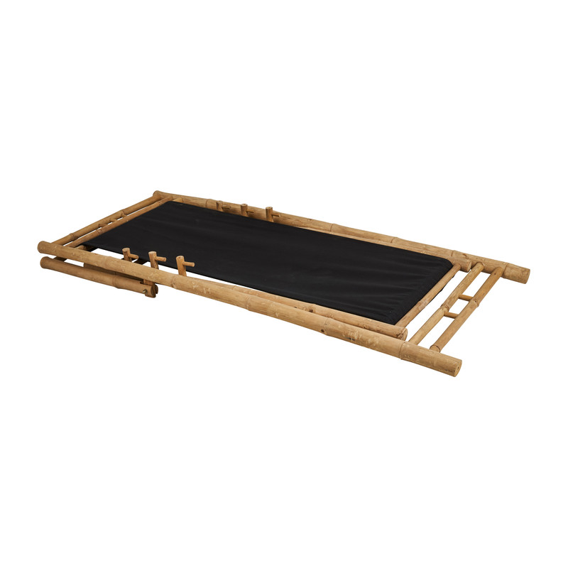 Strandstoel bamboe - zwart - 110x60 cm