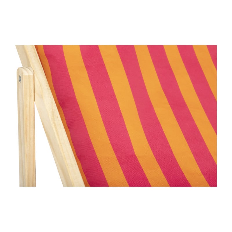 Strandstoel streep - oranje/roze - 92x82x58 cm