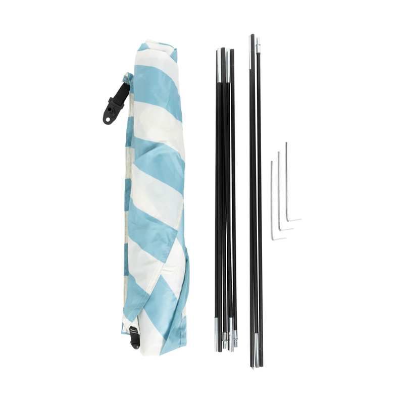 Strandtent - blauw/wit - 220x120 cm
