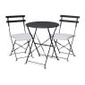 Bistroset tafel + 2 stoelen - zwart - ⌀59x70 | 41x44x81 cm