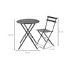 Bistroset tafel + 2 stoelen - zwart - ⌀59x70 | 41x44x81 cm
