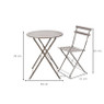 Bistroset tafel + 2 stoelen - grijs -⌀59x70 | 41x44x81 cm