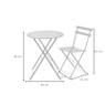 Bistroset tafel + 2 stoelen - wit - ⌀59x70 | 41x44x81 cm