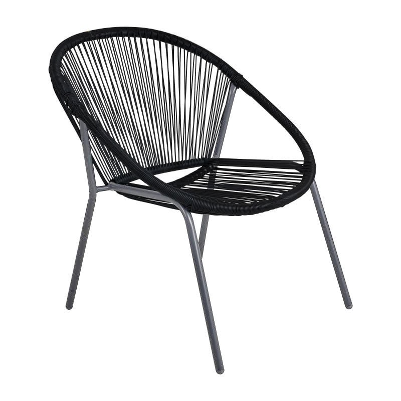Stapelstoel metaaldraad - zwart - 71x71x83 cm