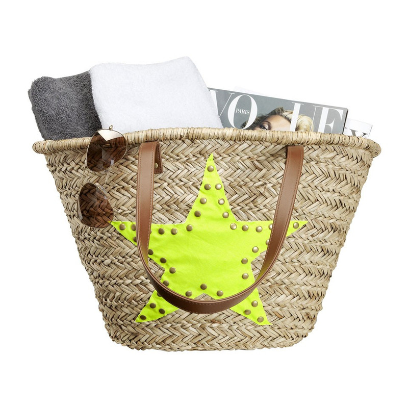 Strand/picknicktas ster - geel