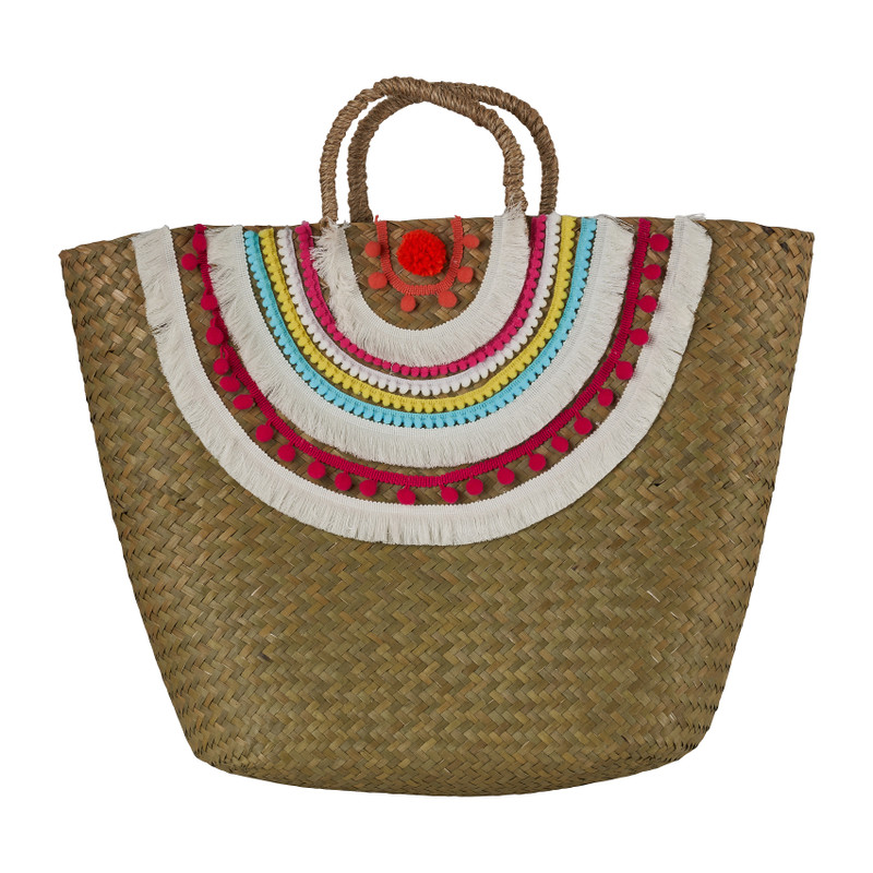 Strandtas Ibiza - pompoms