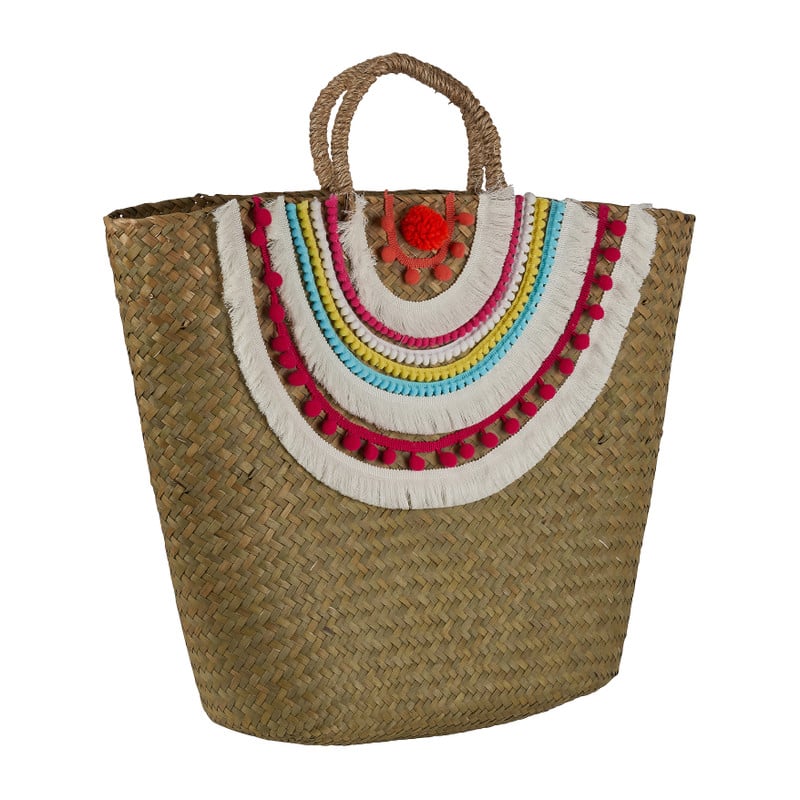 Strandtas Ibiza - pompoms