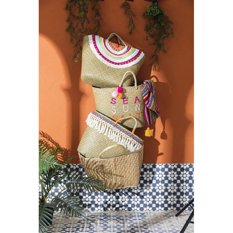 Strandtas Ibiza - pompoms