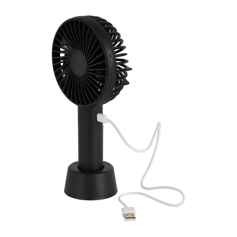 Mini ventilator tafelmodel usb - 21x11x7 cm - zwart