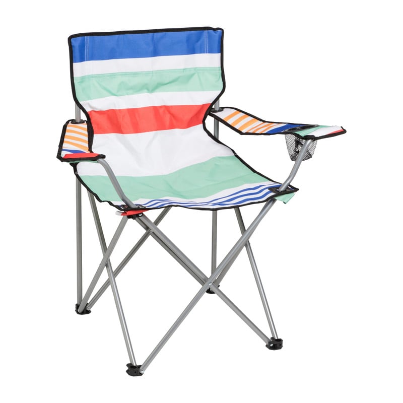 Campingstoel - gestreept - 50x75x81 cm