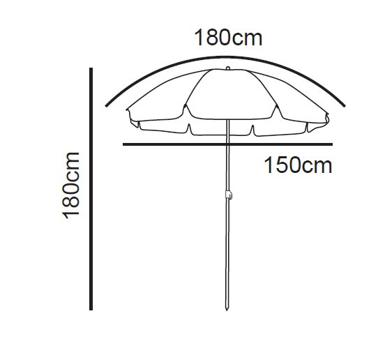 Strandparasol gestreept - ø150 cm