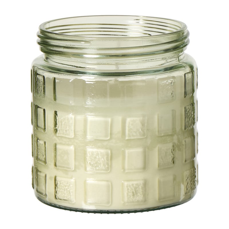 Citronella kaars in glas - blokpatroon - ø11.2x12 cm