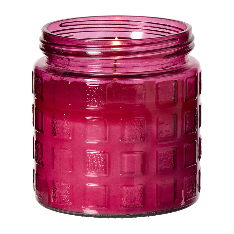 Citronella kaars in glas - blokpatroon - ø11.2x12 cm