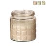 Citronella kaars in glas - blokpatroon - ø11.2x12 cm