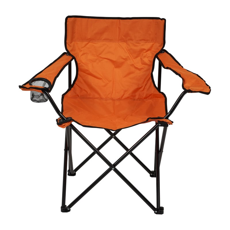 Canvas stoel met armleuning - oranje - 52x52x80 cm