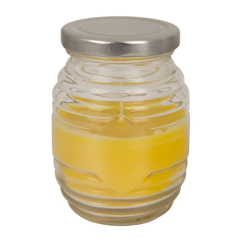 Citronella kaars in glazen pot met deksel 
