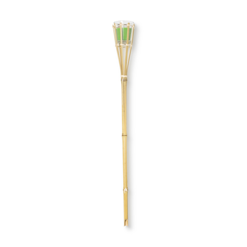 Bamboe tuinfakkel met kaars - diverse kleuren - 76 cm 