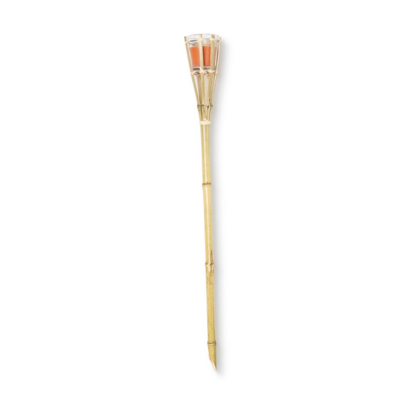 Bamboe tuinfakkel met kaars - diverse kleuren - 76 cm 