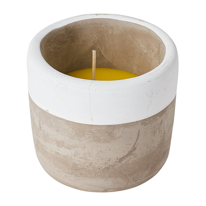 Citronella kaars in beton pot - diverse kleuren - ø8x8 cm