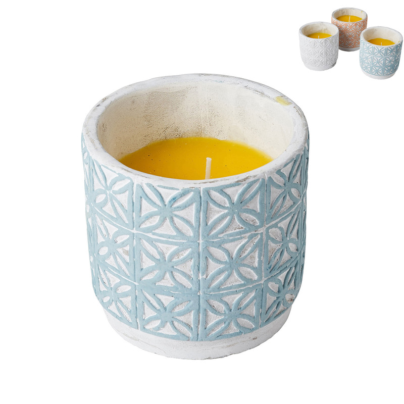 Citronella kaars in beton pot - diverse kleuren - ø11x11 cm