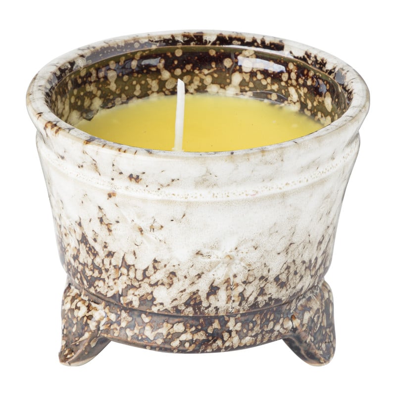 Citronella kaars in pot - diverse kleuren - ⌀10x8 cm
