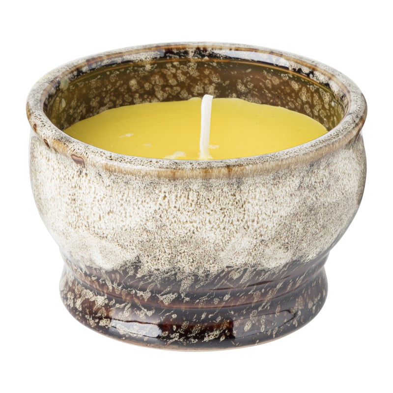 Citronella kaars in pot - diverse kleuren - ⌀11x7 cm