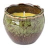 Citronella kaars in ribbel pot - diverse kleuren - ⌀10x8 cm