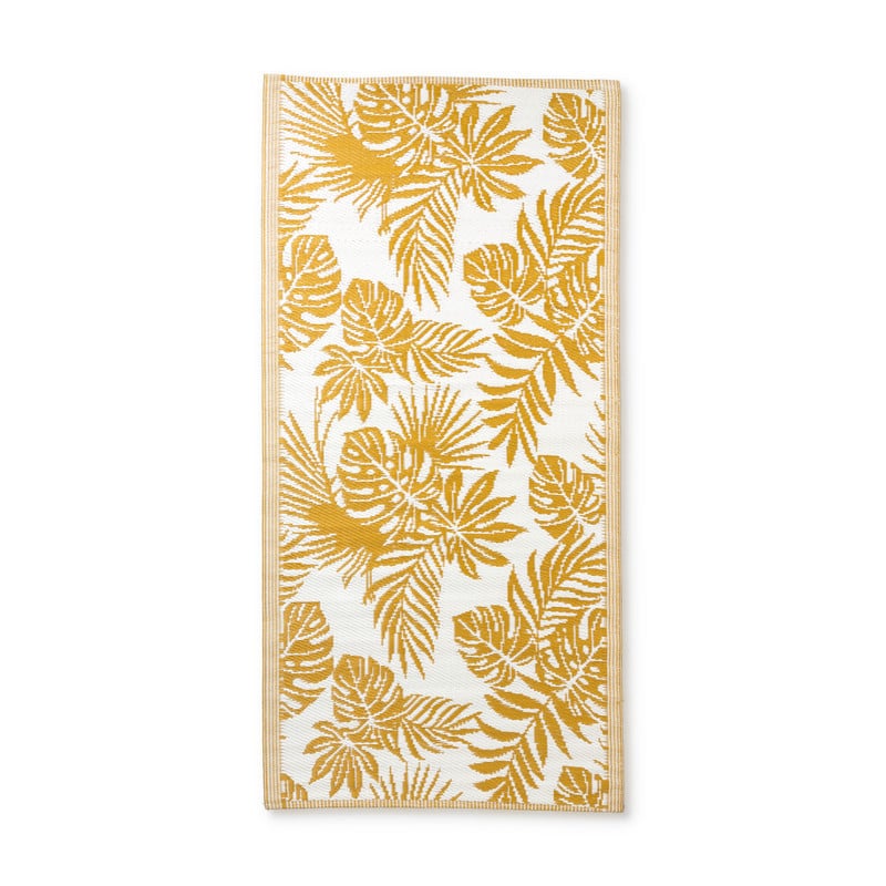 Strandmatje leaves - oranje - 90x180 cm