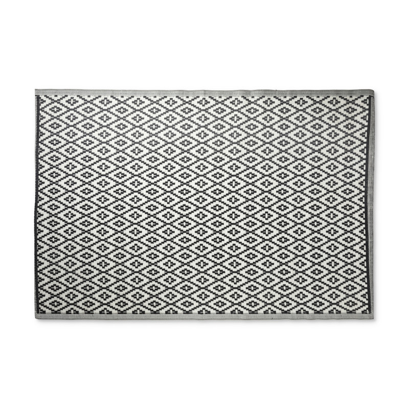 Buitenkleed azteken patroon - zwart - 120x180 cm