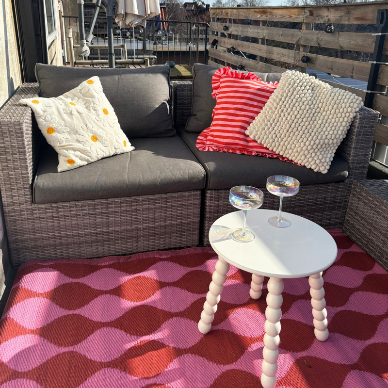 Buitenkleed flow - rood/roze - 160x230 cm