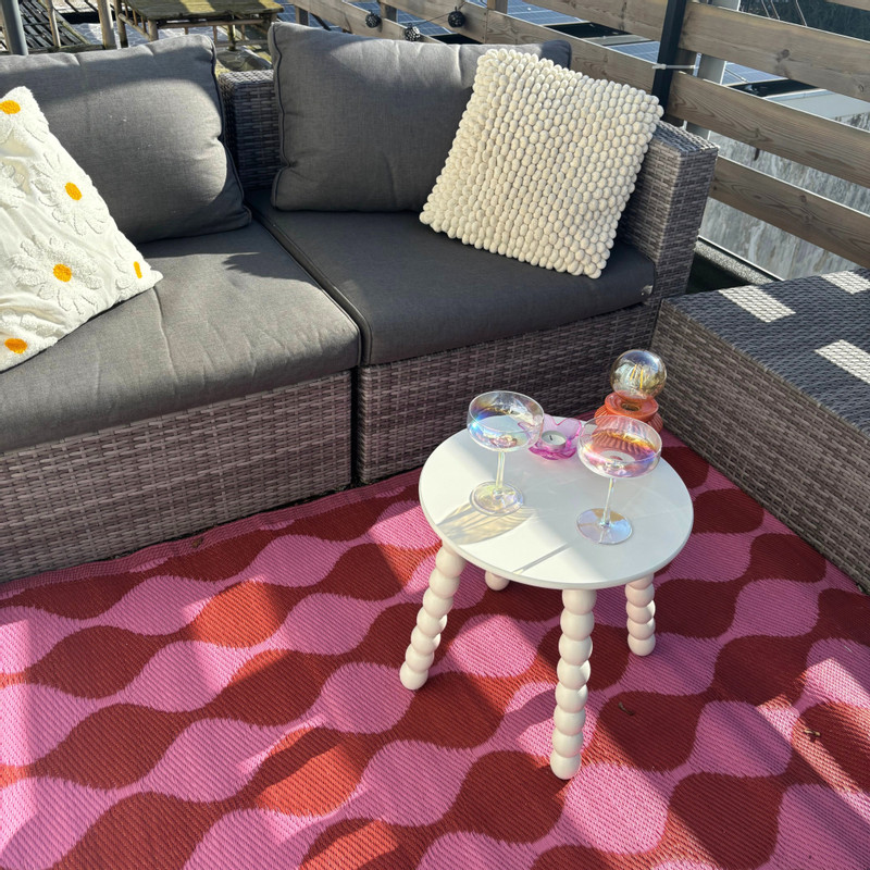 Buitenkleed flow - rood/roze - 160x230 cm