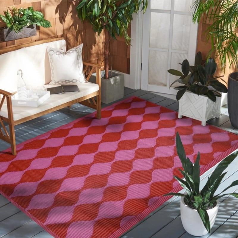 Buitenkleed flow - rood/roze - 200x300 cm