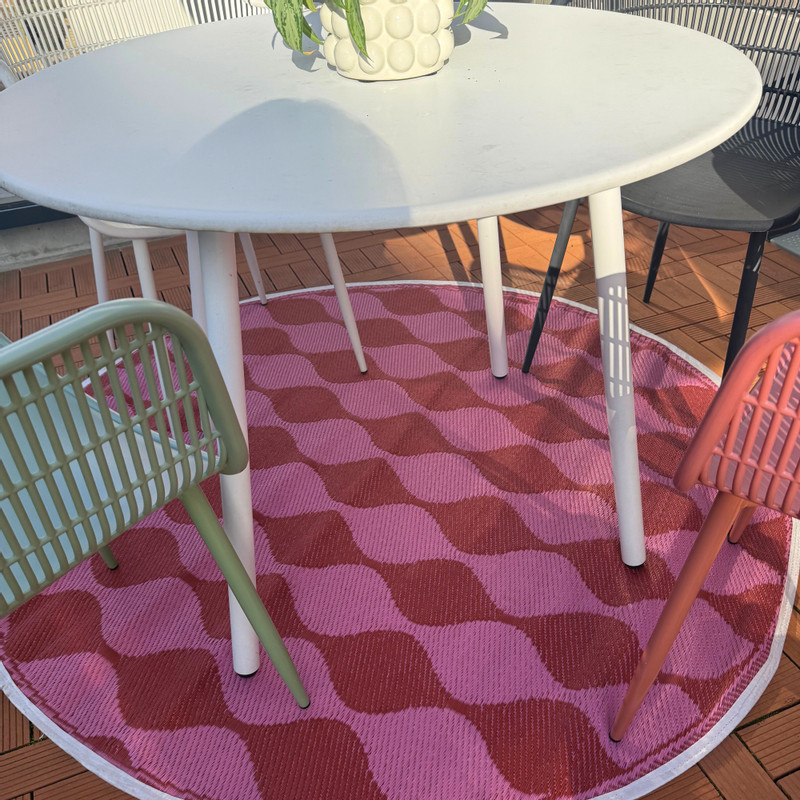 Buitenkleed flow - rood/roze - ø150 cm