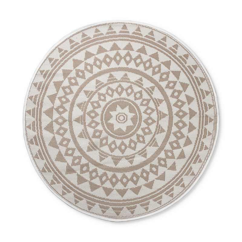 Buitenkleed mandala - beige/wit - 150 cm
