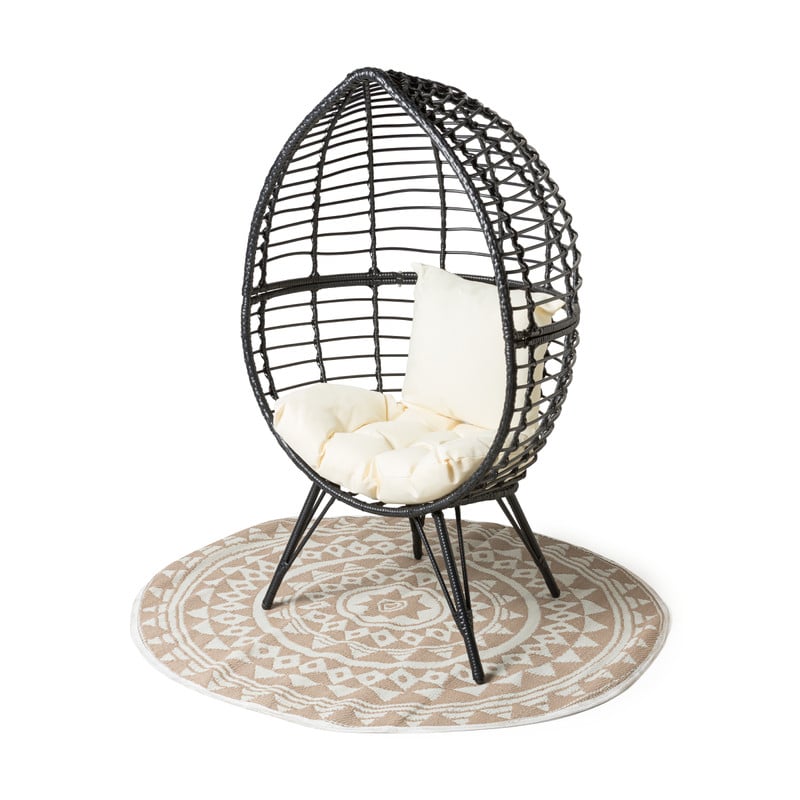 Buitenkleed mandala - beige/wit - 150 cm