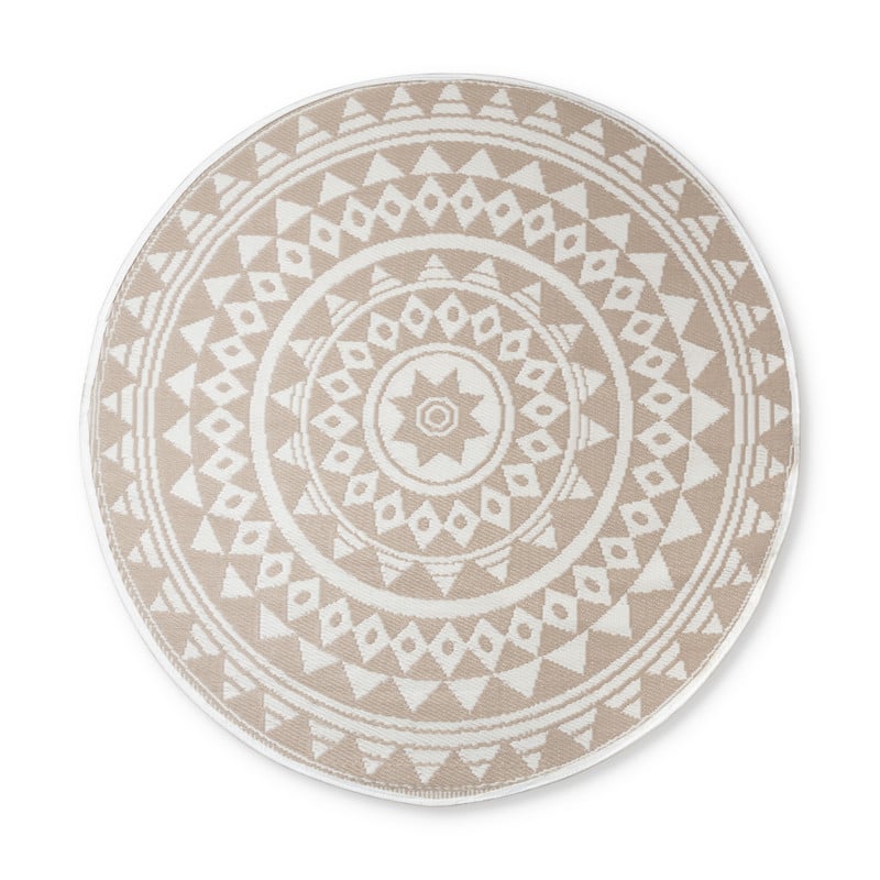 Buitenkleed mandala - beige/wit - 180 cm 